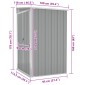 vidaXL Αποθήκη Κήπου Επιτοίχια Γκρι 118x100x178 εκ. Γαλβ. Χάλυβας