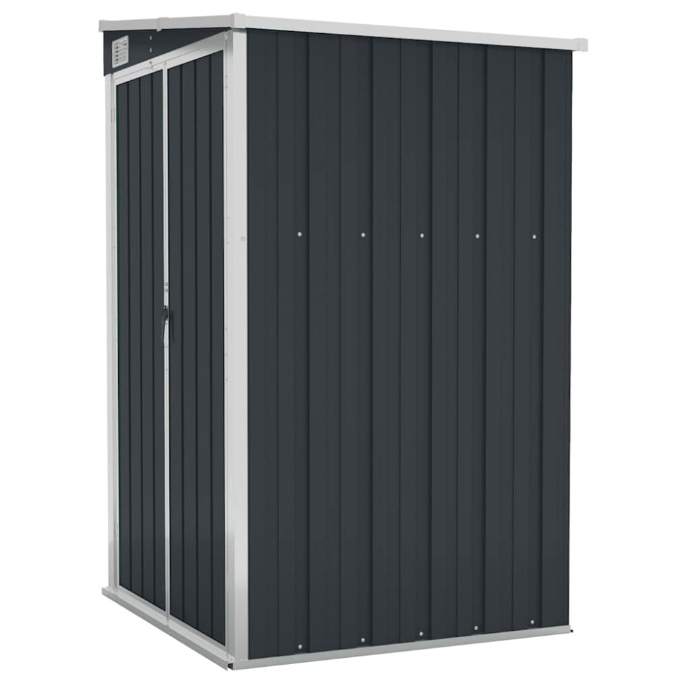 vidaXL Αποθήκη Κήπου Επιτοίχια Ανθρακί 118 x 100 x 178 εκ. από Ατσάλι