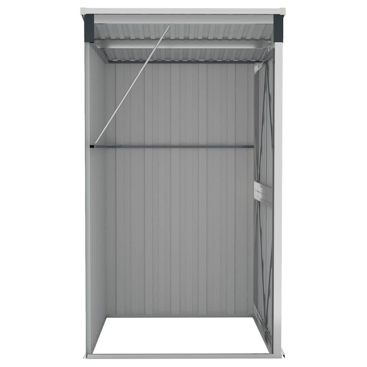 vidaXL Αποθήκη Κήπου Επιτοίχια Ανθρακί 118 x 100 x 178 εκ. από Ατσάλι