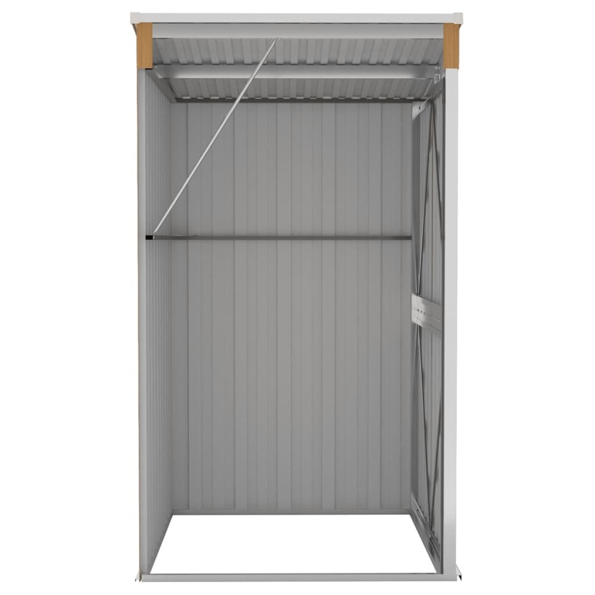 vidaXL Αποθήκη Κήπου Επιτοίχια Καφέ 118x100x178 εκ. από Γαλβ. Ατσάλι