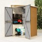 vidaXL Αποθήκη Κήπου Επιτοίχια Καφέ 118x100x178 εκ. από Γαλβ. Ατσάλι
