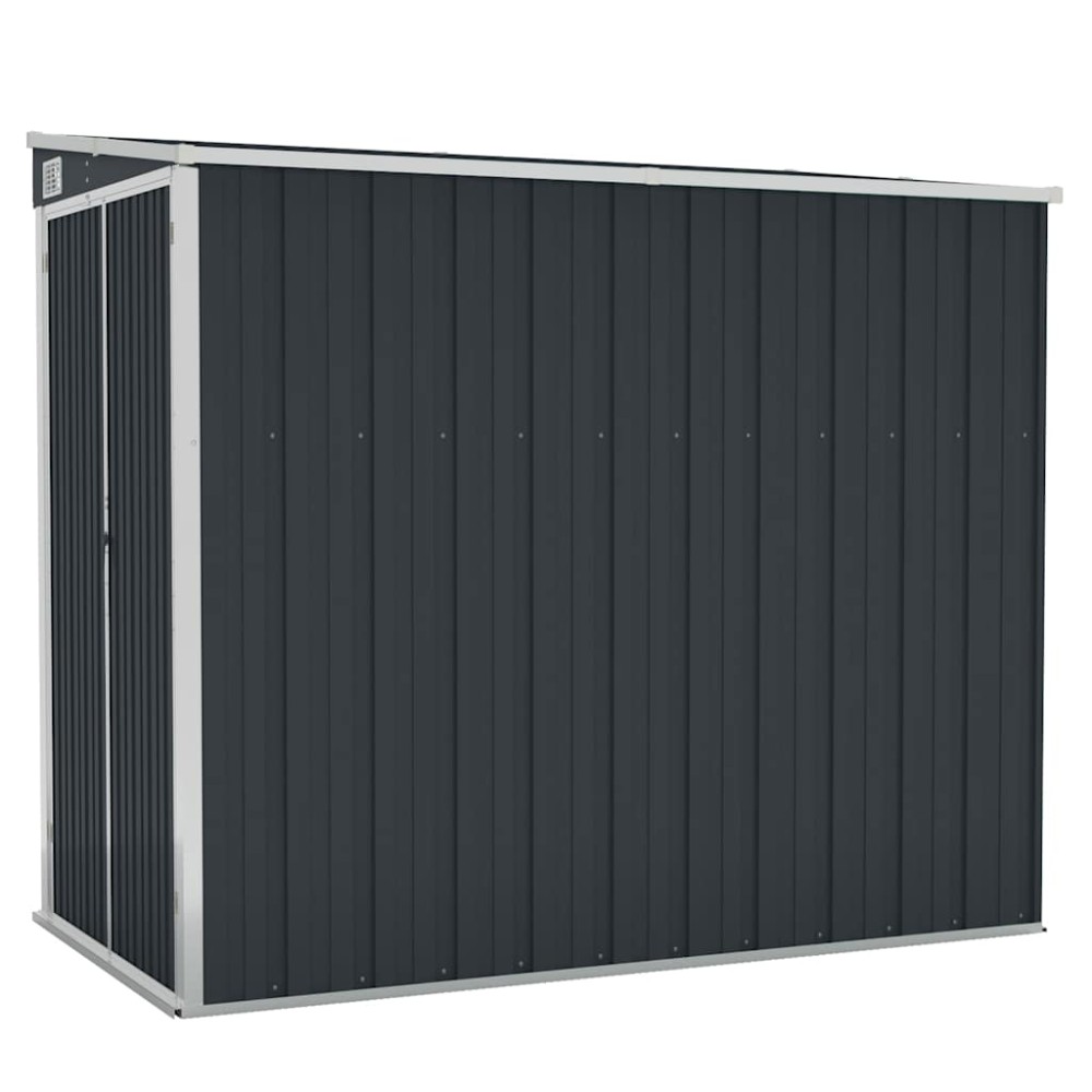 vidaXL Αποθήκη Κήπου Επιτοίχια Ανθρακί 118 x 194 x 178 εκ από Ατσάλι