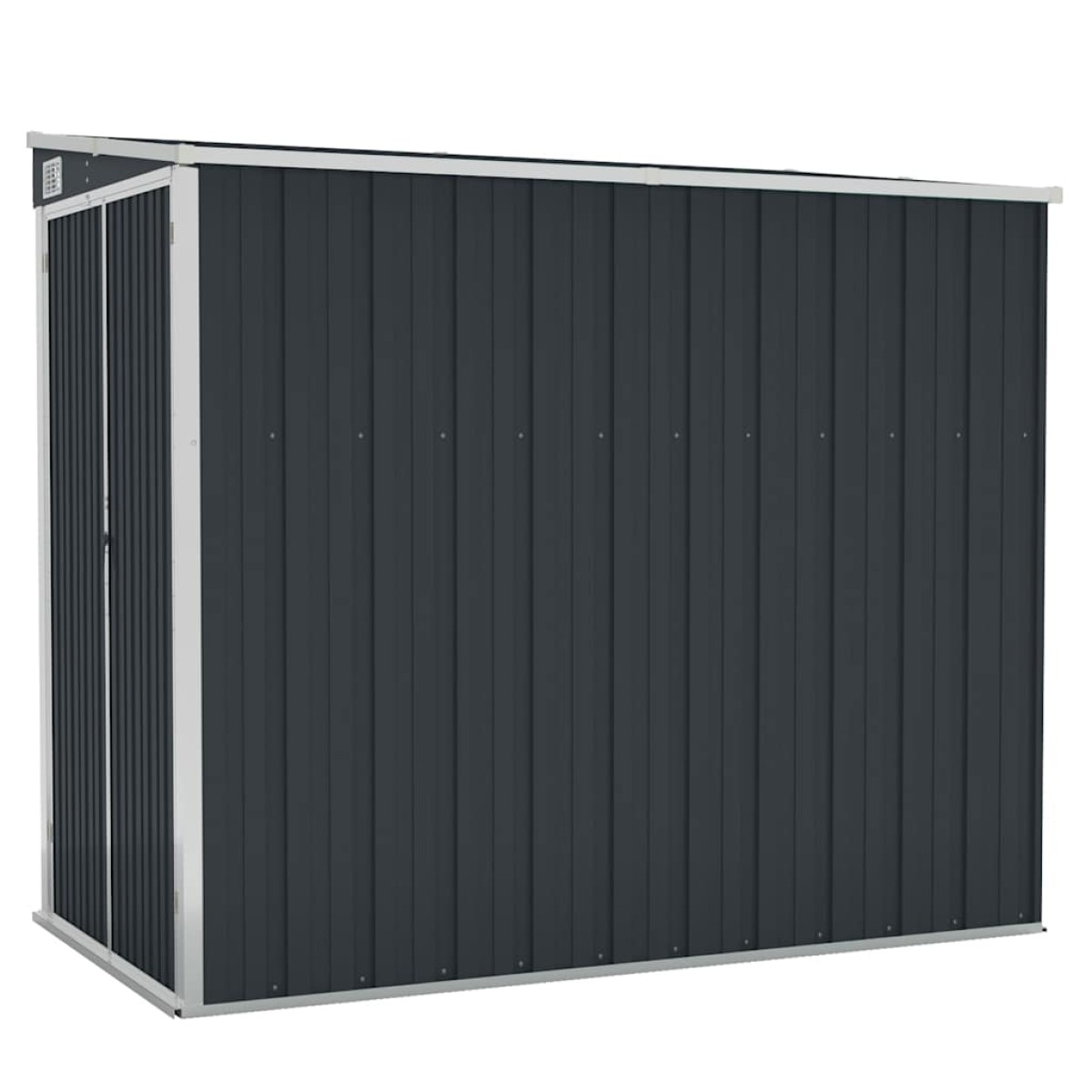 vidaXL Αποθήκη Κήπου Επιτοίχια Ανθρακί 118 x 194 x 178 εκ από Ατσάλι