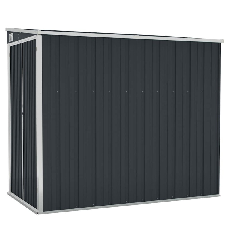 vidaXL Αποθήκη Κήπου Επιτοίχια Ανθρακί 118 x 194 x 178 εκ από Ατσάλι