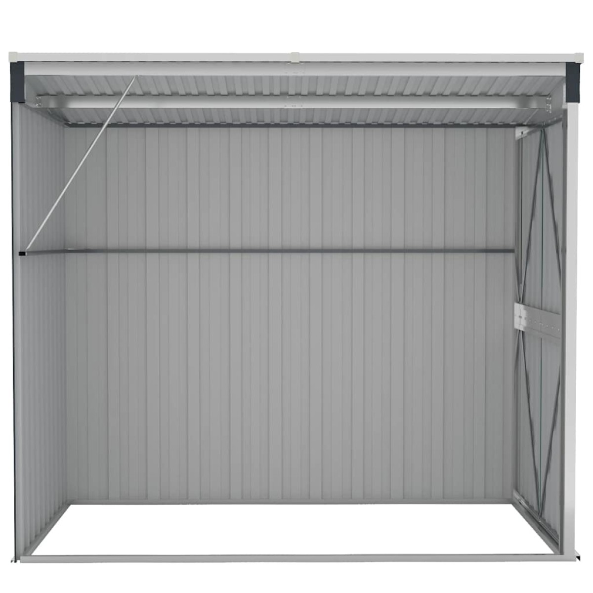 vidaXL Αποθήκη Κήπου Επιτοίχια Ανθρακί 118 x 194 x 178 εκ από Ατσάλι