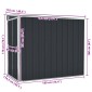 vidaXL Αποθήκη Κήπου Επιτοίχια Ανθρακί 118 x 194 x 178 εκ από Ατσάλι
