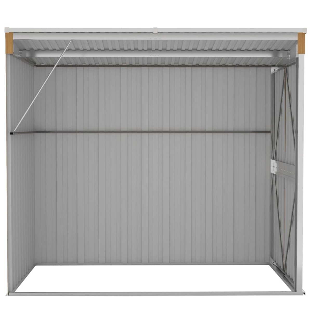 vidaXL Αποθήκη Κήπου Επιτοίχια Καφέ 118x194x178 εκ από Γαλβ. Ατσάλι
