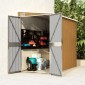 vidaXL Αποθήκη Κήπου Επιτοίχια Καφέ 118x194x178 εκ από Γαλβ. Ατσάλι