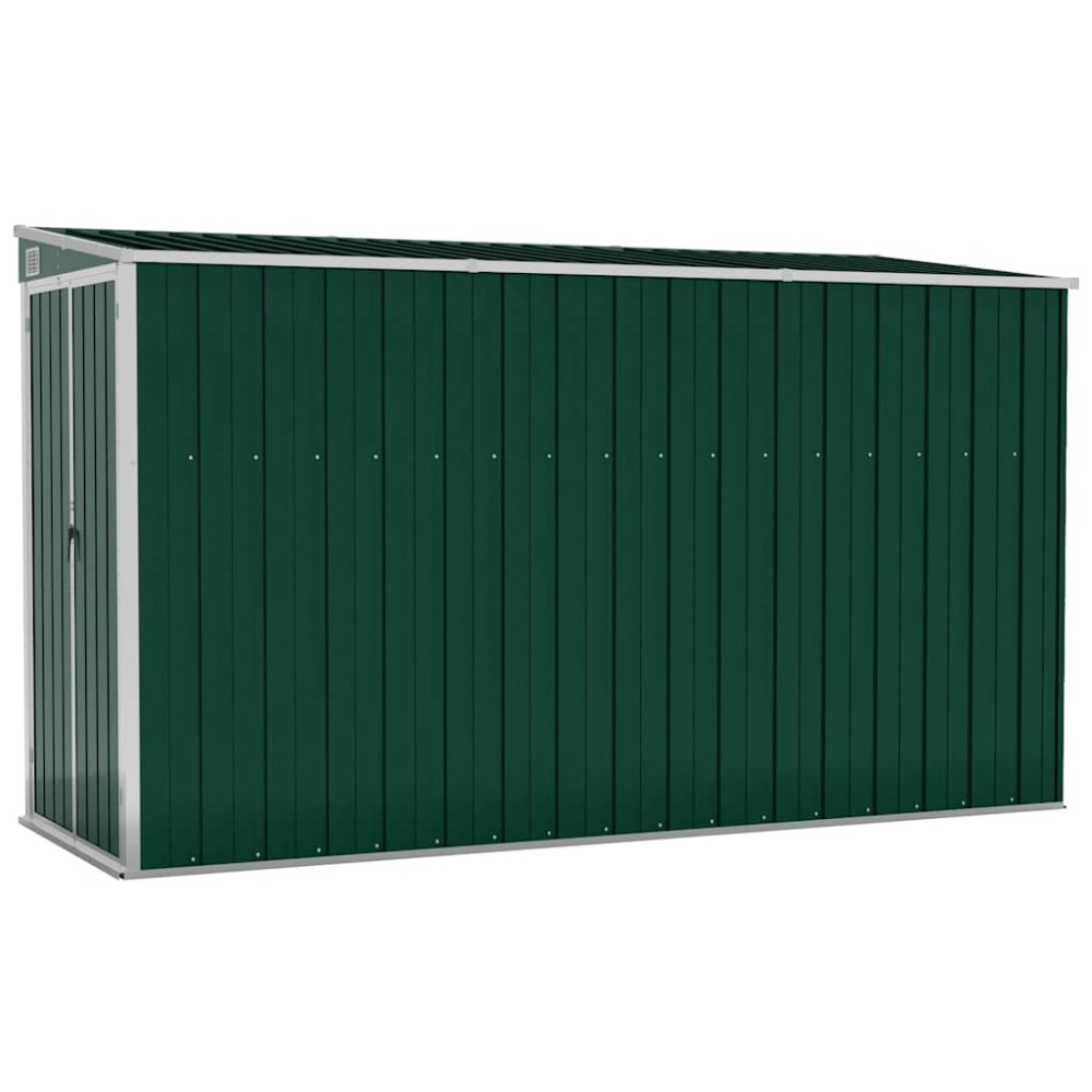 vidaXL Αποθήκη Κήπου Επιτοίχια Πράσινη 118x288x178 εκ από Γαλβ. Ατσάλι