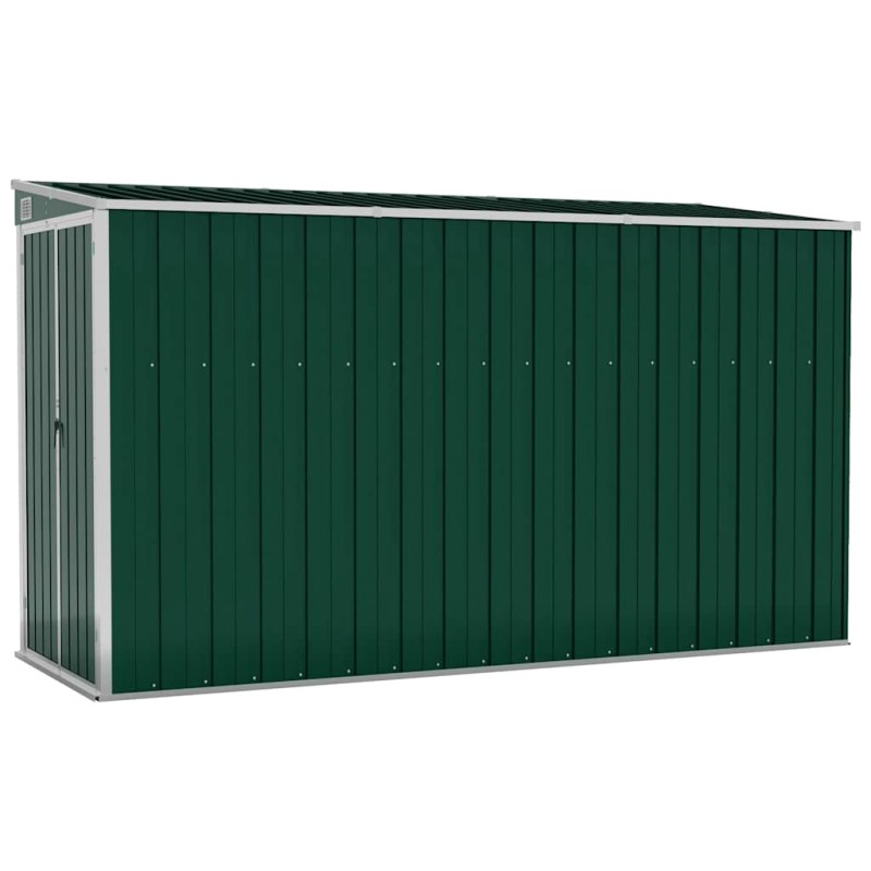 vidaXL Αποθήκη Κήπου Επιτοίχια Πράσινη 118x288x178 εκ από Γαλβ. Ατσάλι
