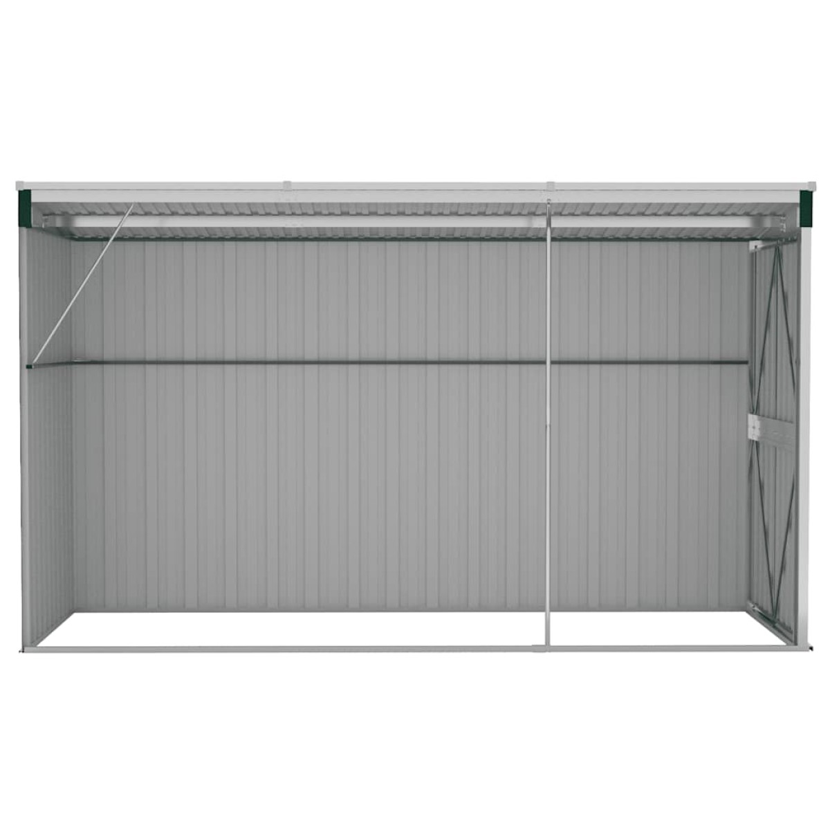 vidaXL Αποθήκη Κήπου Επιτοίχια Πράσινη 118x288x178 εκ από Γαλβ. Ατσάλι