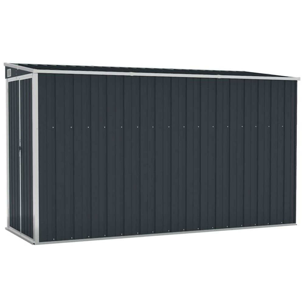 vidaXL Αποθήκη Κήπου Επιτοίχια Ανθρακί 118 x 288 x 178 εκ από Ατσάλι
