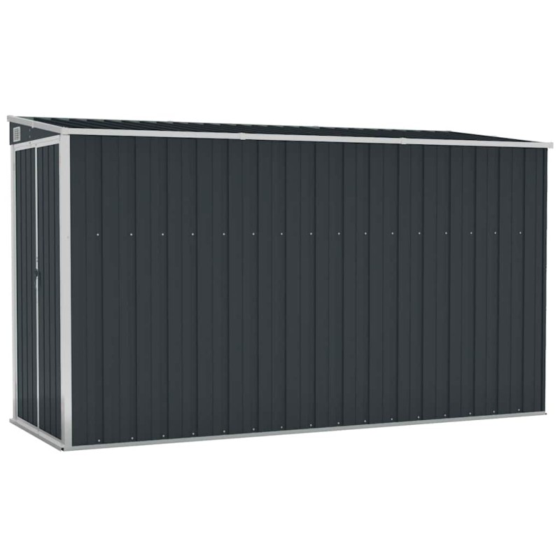 vidaXL Αποθήκη Κήπου Επιτοίχια Ανθρακί 118 x 288 x 178 εκ από Ατσάλι