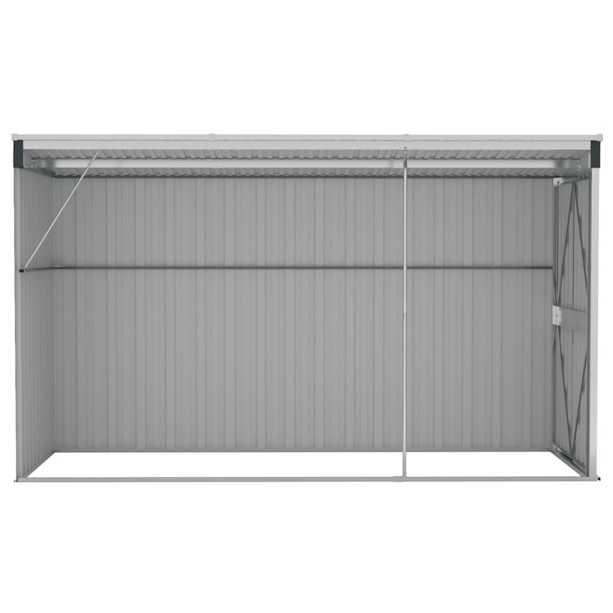 vidaXL Αποθήκη Κήπου Επιτοίχια Ανθρακί 118 x 288 x 178 εκ από Ατσάλι