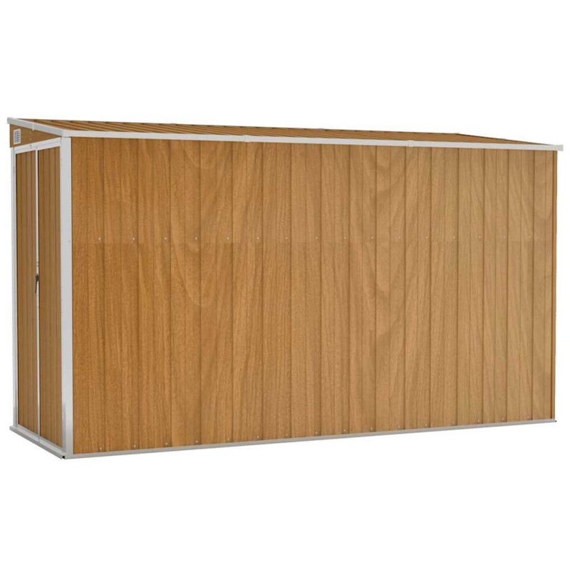 vidaXL Επιτοίχια Αποθήκη Κήπου Καφέ 118x288x178 εκ. από Γαλβανισμένο Ατσάλι