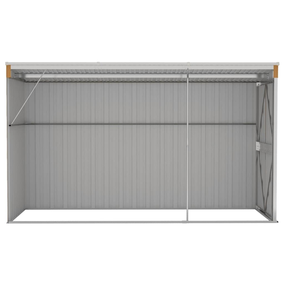 vidaXL Αποθήκη Κήπου Επιτοίχια Καφέ 118x288x178 εκ από Γαλβ. Ατσάλι