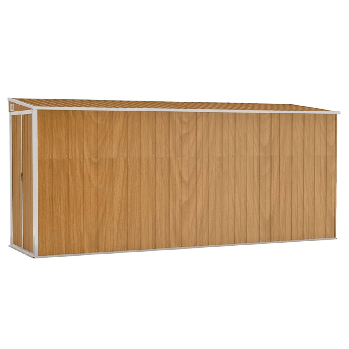 vidaXL Αποθήκη Κήπου Επιτοίχια Καφέ 118x382x178 εκ από Γαλβ. Ατσάλι