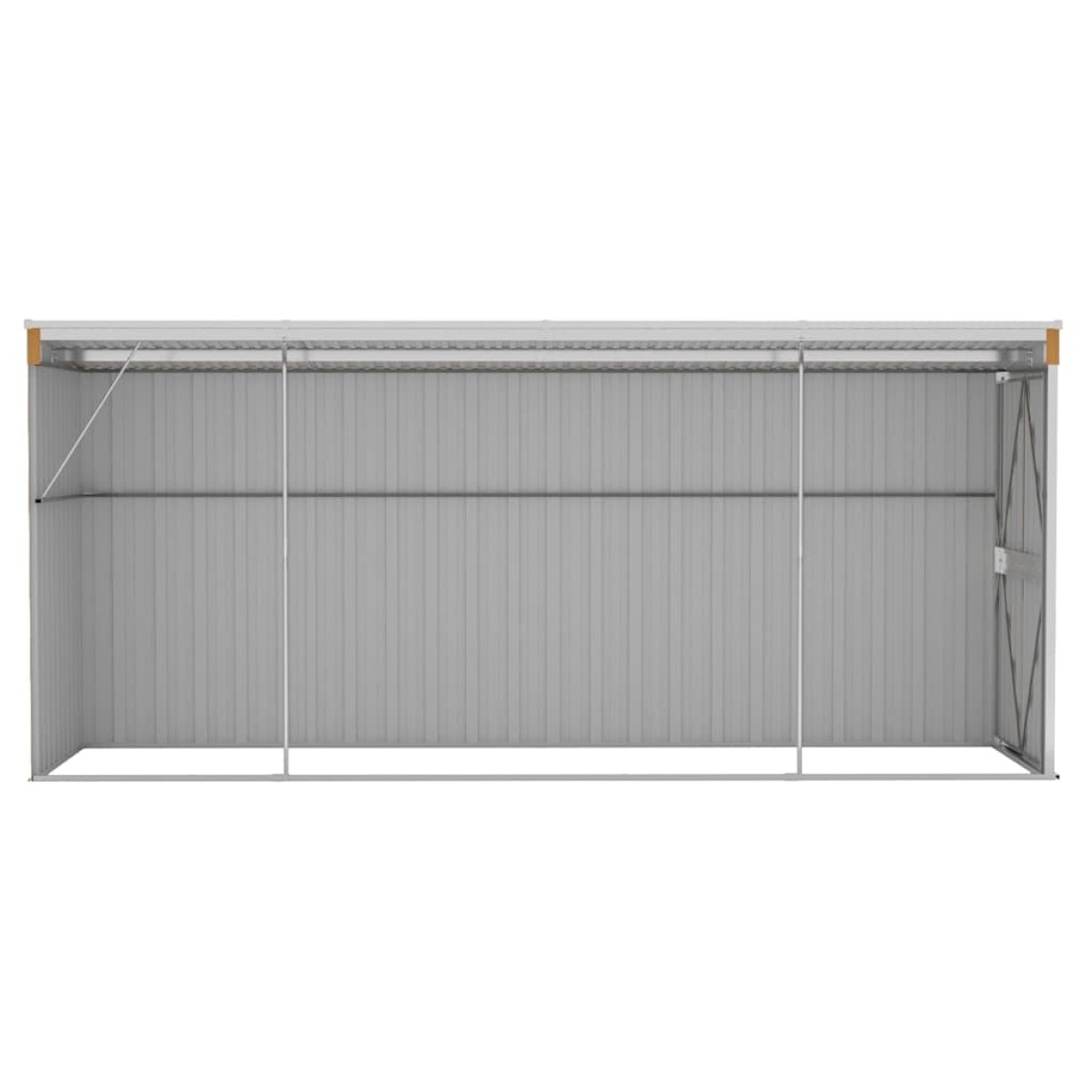 vidaXL Αποθήκη Κήπου Επιτοίχια Καφέ 118x382x178 εκ από Γαλβ. Ατσάλι