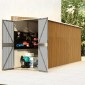 vidaXL Αποθήκη Κήπου Επιτοίχια Καφέ 118x382x178 εκ από Γαλβ. Ατσάλι