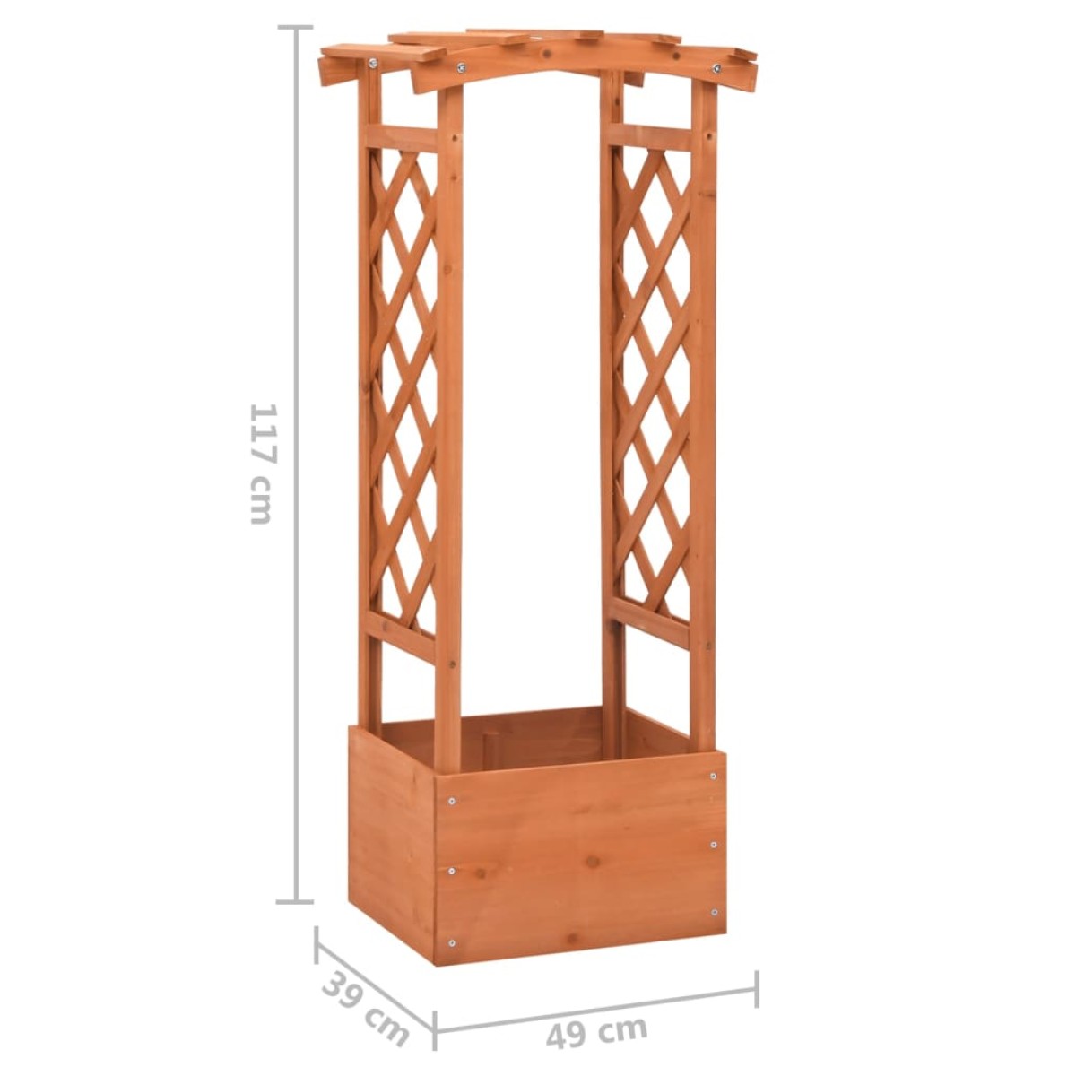 vidaXL Γλάστρα με Καφασωτό Αψίδα 49x39x117 εκ. από Μασίφ Ξύλο Ελάτης