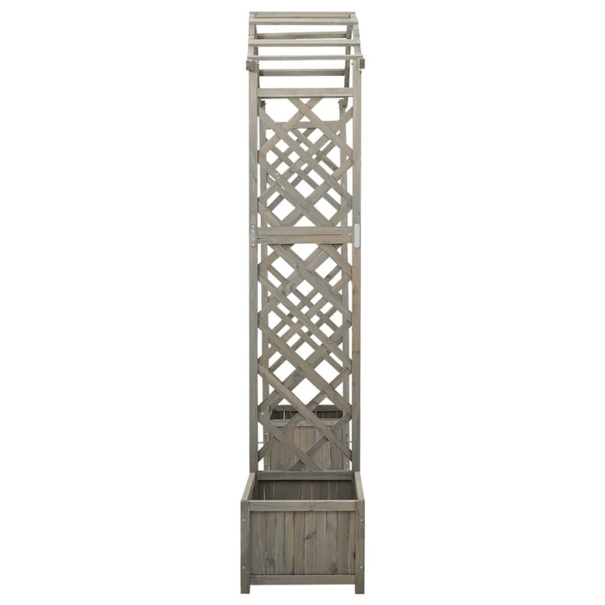 vidaXL Πέργκολα Κήπου με Ζαρντινιέρες Γκρι από Μασίφ Ξύλο Ελάτης