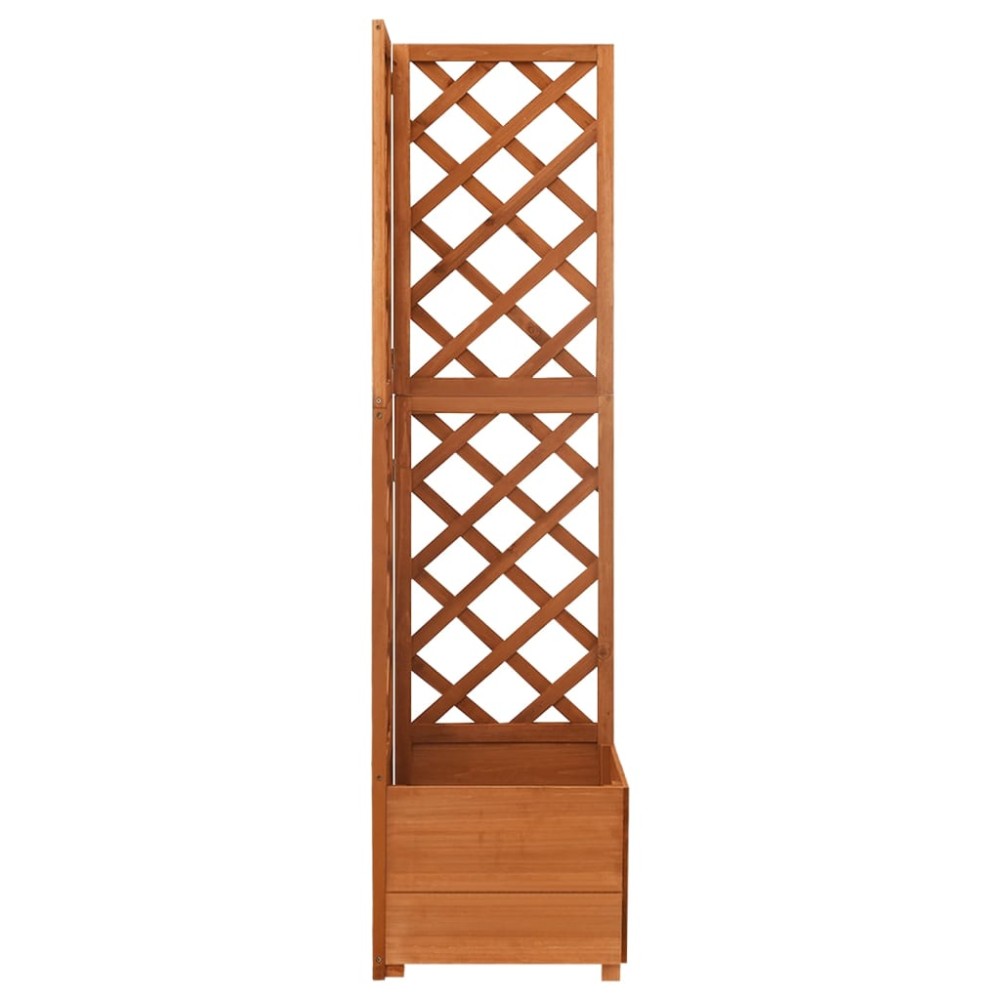 vidaXL Γλάστρα Γωνιακή με Καφασωτό 40 x 40 x 150 εκ. από Ξύλο Ελάτης