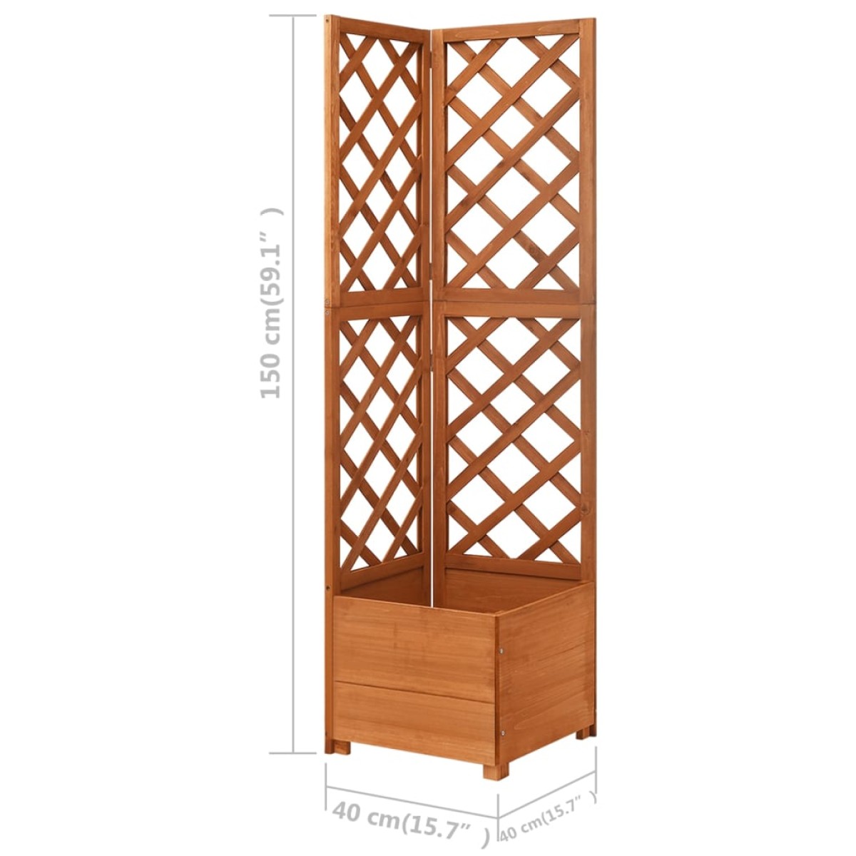vidaXL Γλάστρα Γωνιακή με Καφασωτό 40 x 40 x 150 εκ. από Ξύλο Ελάτης