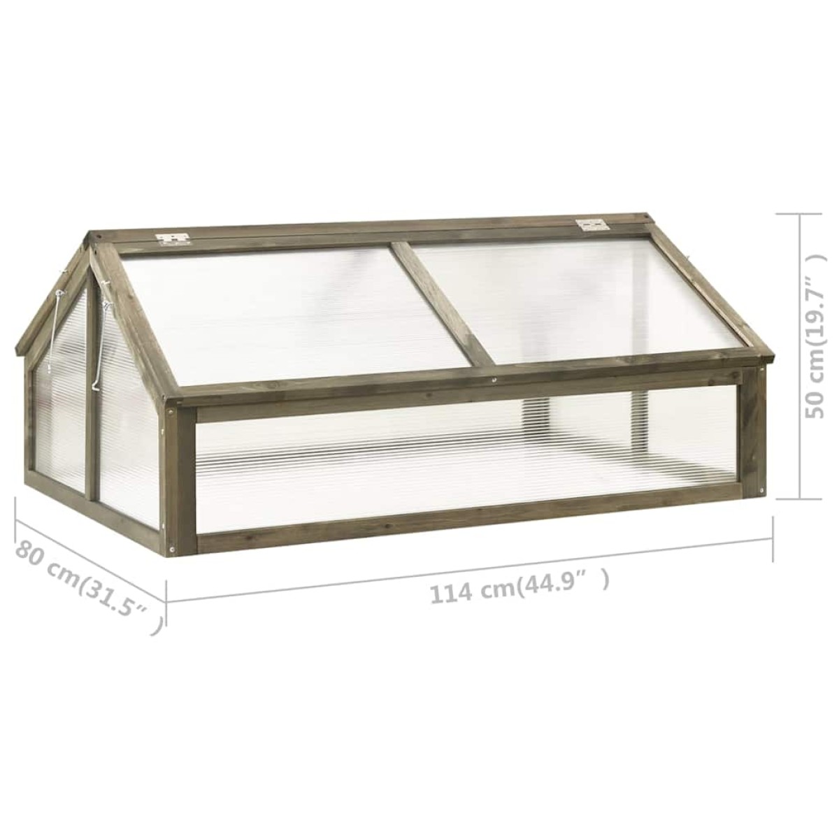 vidaXL Θερμοκήπιο Γκρι 114 x 80 x 50 εκ. από Ξύλο Ελάτης