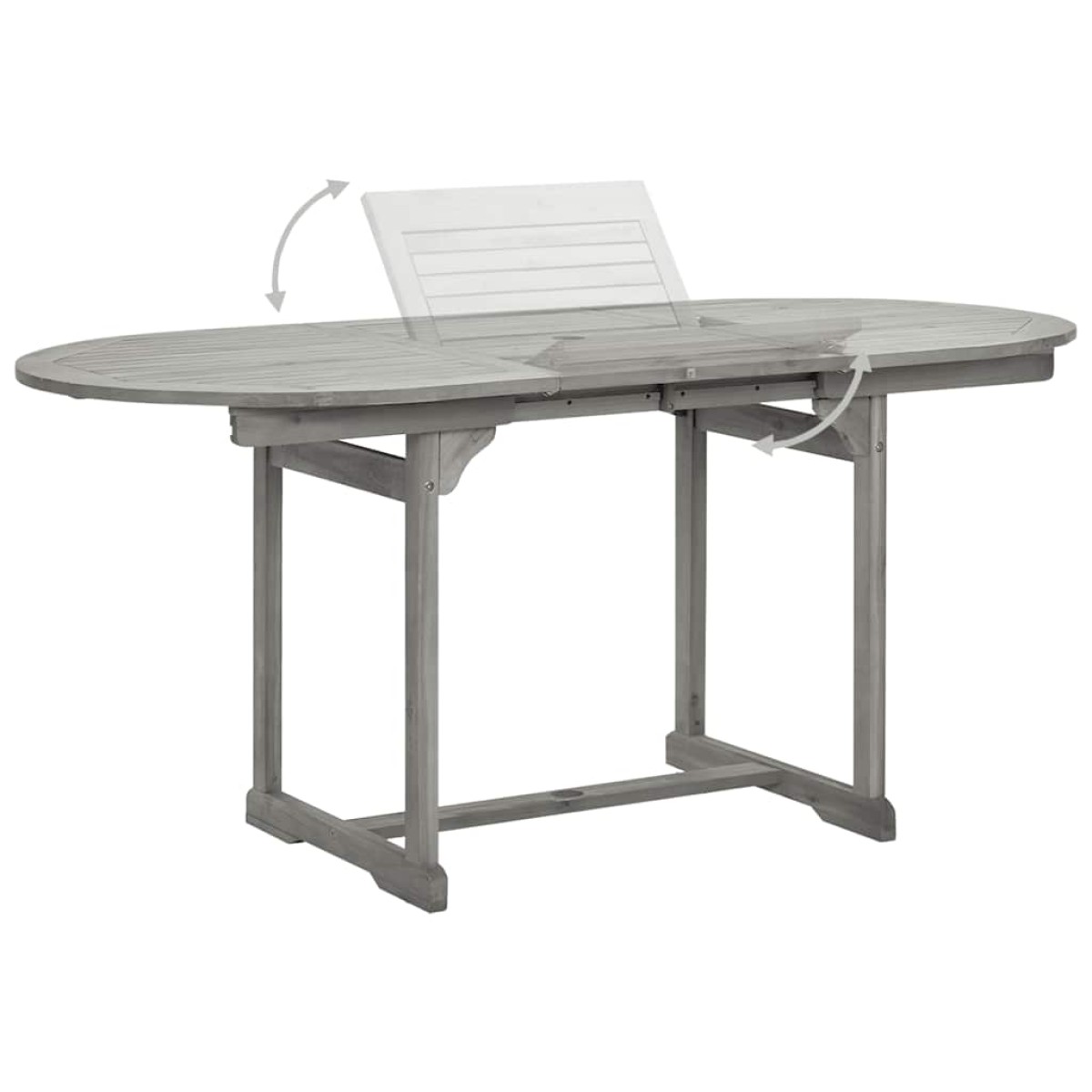 vidaXL Τραπεζαρία Κήπου (120-170) x 80 x 75 εκ. από Μασίφ Ξύλο Ακακίας