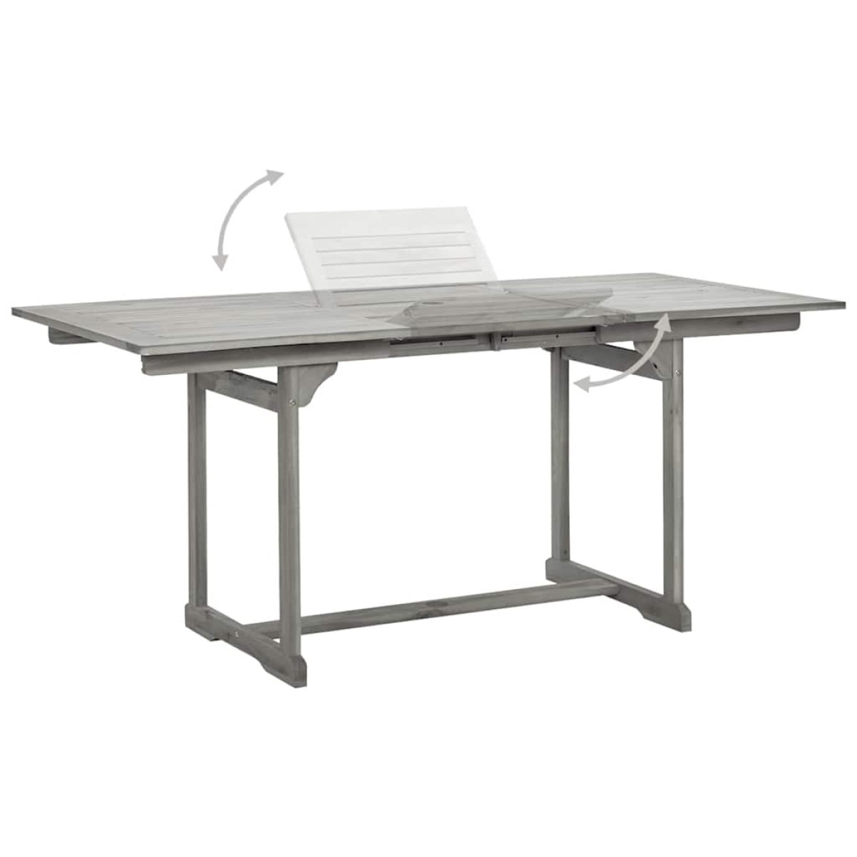 vidaXL Τραπεζαρία Κήπου (120-170) x 80 x 75 εκ. από Μασίφ Ξύλο Ακακίας