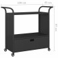 vidaXL Τρόλεϊ Μεταφοράς με Συρτάρι Μαύρο 100x45x97 εκ. Συνθετικό Ρατάν