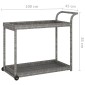 vidaXL Τρόλεϊ Μεταφοράς Γκρι 100 x 45 x 83 εκ. από Συνθετικό Ρατάν