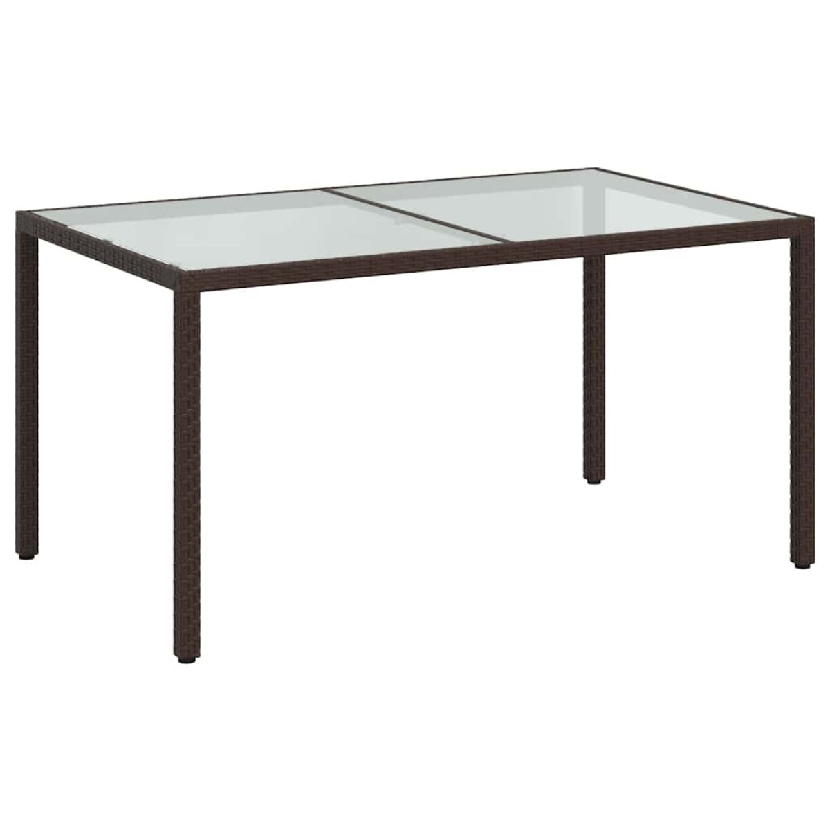 vidaXL Τραπέζι Κήπου Καφέ 150x90x75 εκ. Συνθετικό Ρατάν/Ψημένο Γυαλί