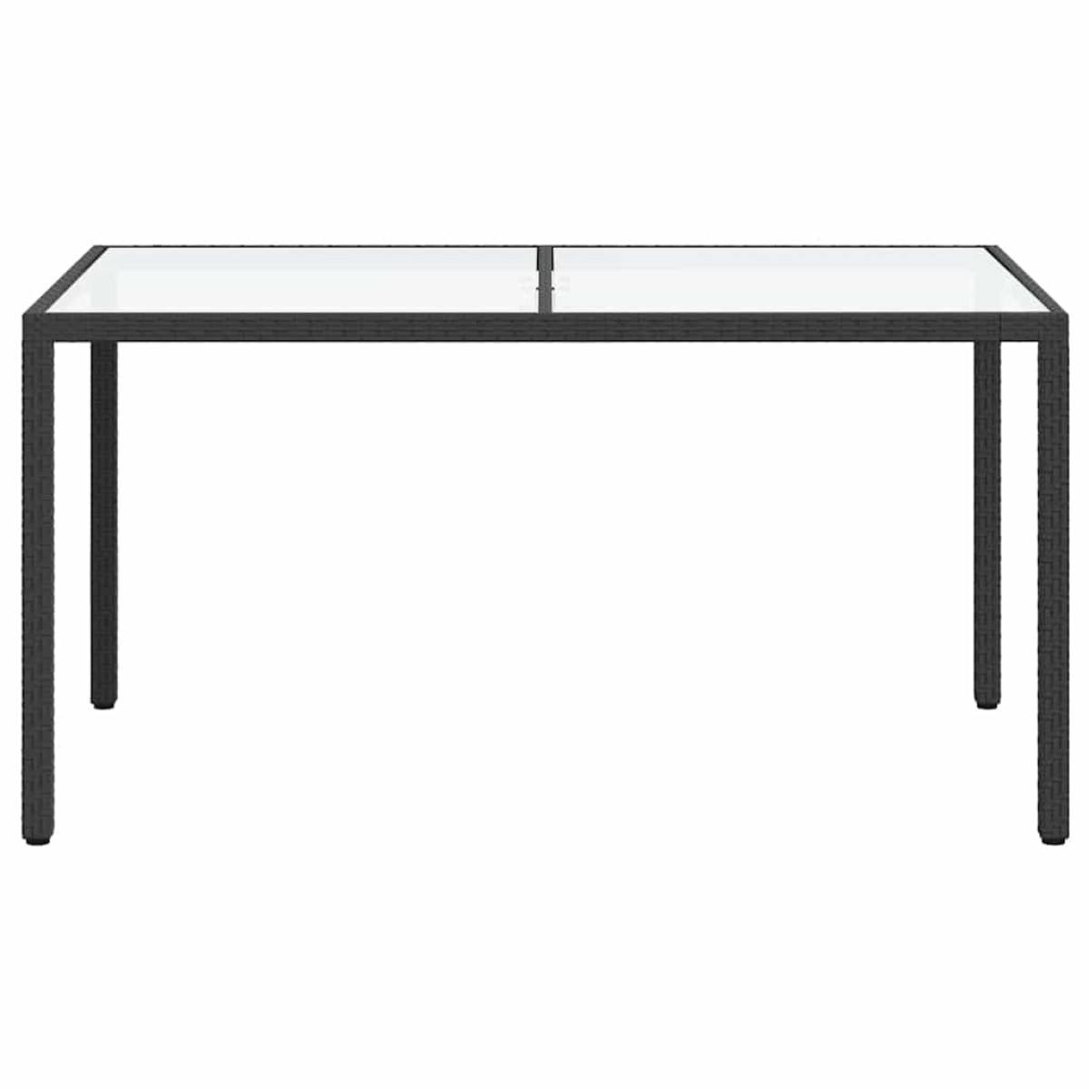 vidaXL Τραπέζι Κήπου Μαύρο 150x90x75 εκ. Συνθετικό Ρατάν/Ψημένο Γυαλί