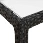 vidaXL Τραπέζι Κήπου Μαύρο 150x90x75 εκ. Συνθετικό Ρατάν/Ψημένο Γυαλί