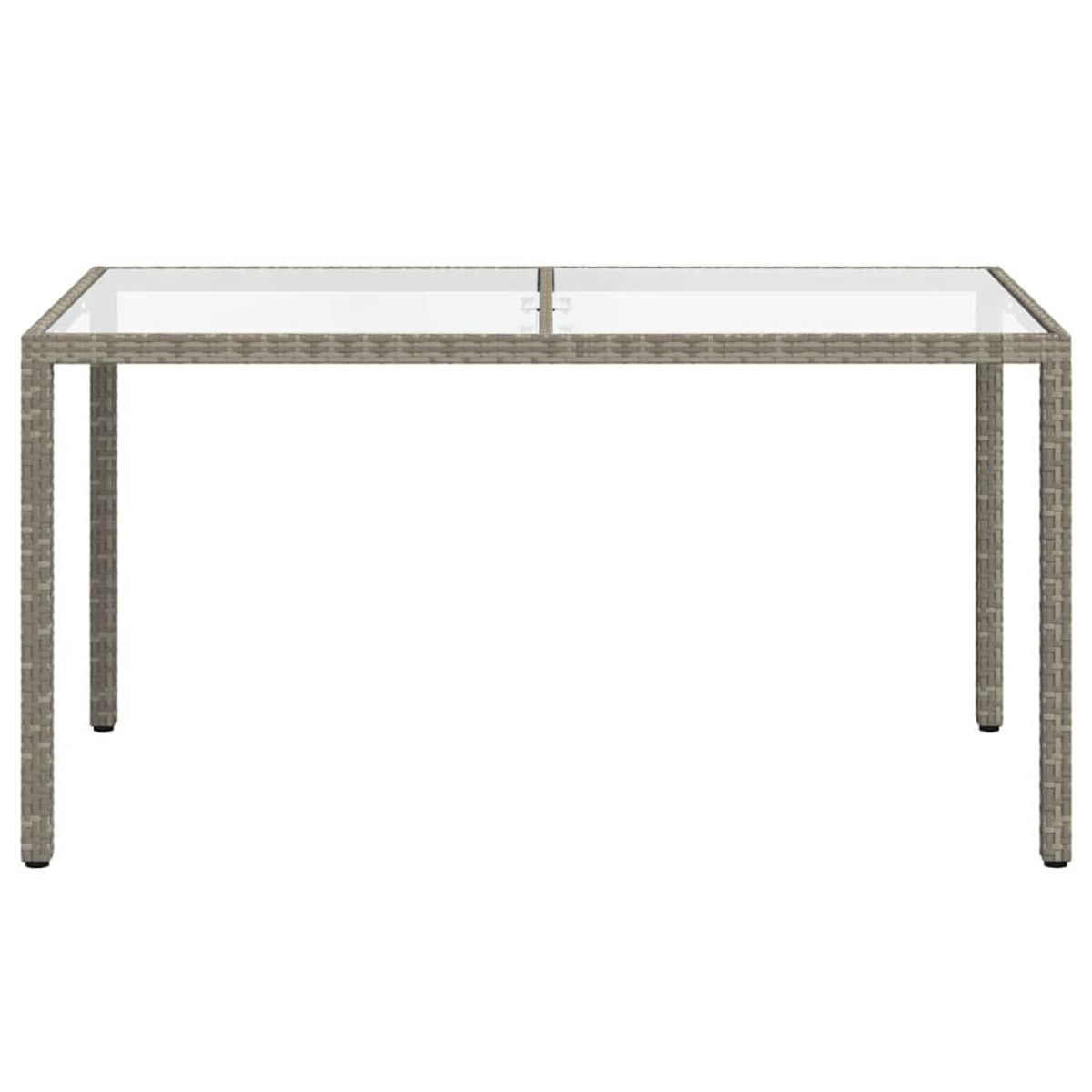 vidaXL Τραπέζι Κήπου Γκρι 150x90x75 εκ. Συνθετικό Ρατάν/Ψημένο Γυαλί