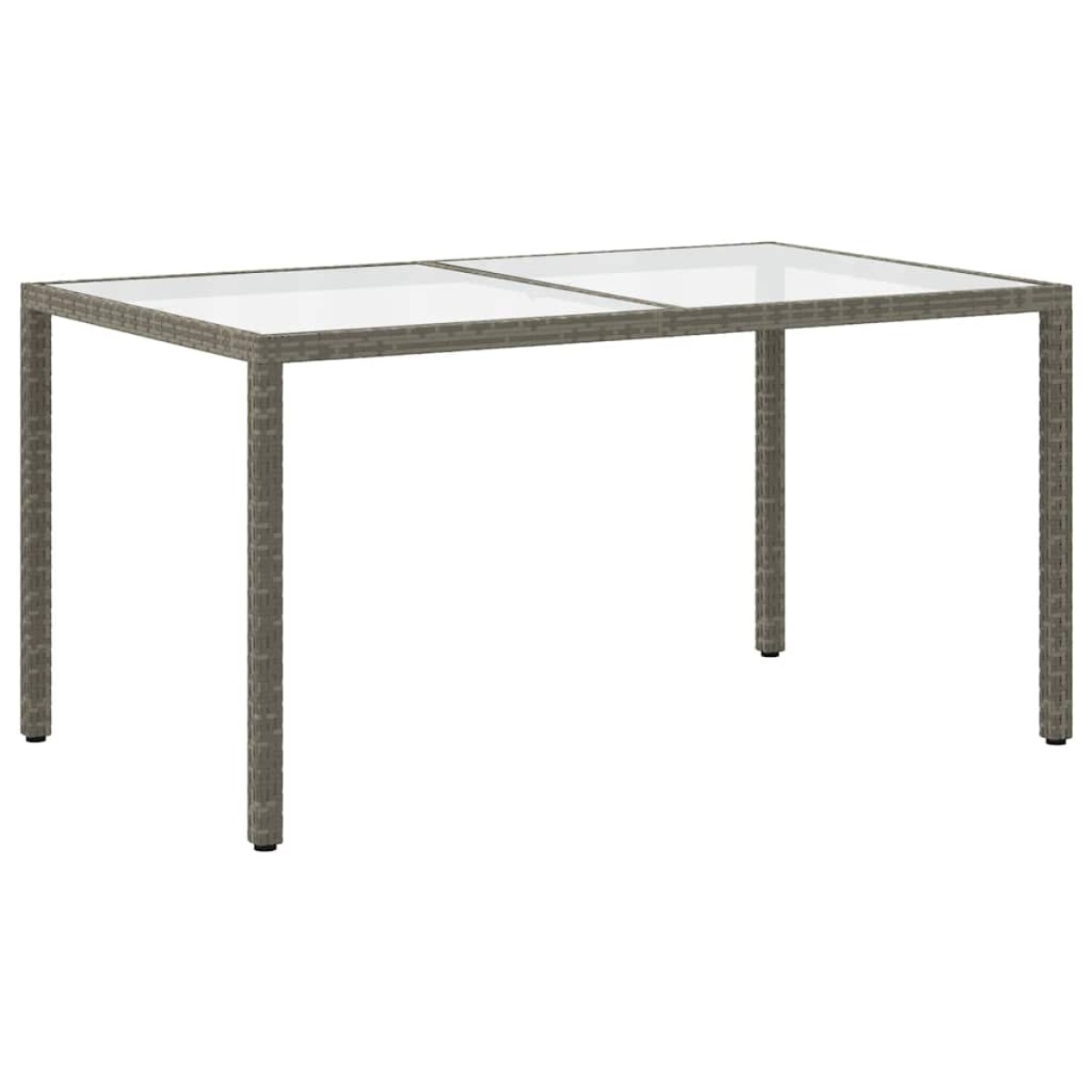 vidaXL Τραπέζι Κήπου Γκρι 150x90x75 εκ. Συνθετικό Ρατάν/Ψημένο Γυαλί