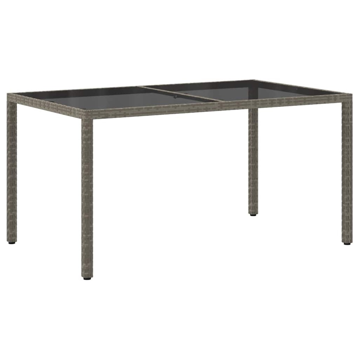 vidaXL Τραπέζι Κήπου Γκρι 150x90x75 εκ. Συνθετικό Ρατάν/Ψημένο Γυαλί