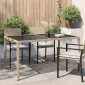 vidaXL Τραπέζι Κήπου Μπεζ 150x90x75 εκ. Συνθετικό Ρατάν/Ψημένο Γυαλί