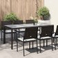 vidaXL Τραπέζι Κήπου Καφέ 190x90x75εκ από Ψημένο Γυαλί/Συνθετικό Ρατάν