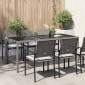vidaXL Τραπέζι Κήπου Γκρι 190x90x75 εκ. Ψημένο Γυαλί/Συνθετικό Ρατάν