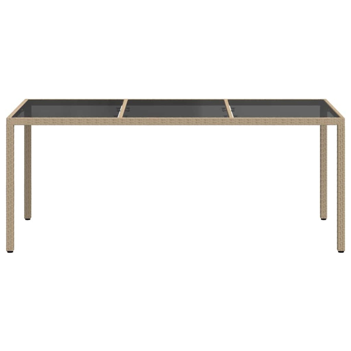 vidaXL Τραπέζι Κήπου Μπεζ 190x90x75 εκ. Ψημένο Γυαλί/Συνθετικό Ρατάν
