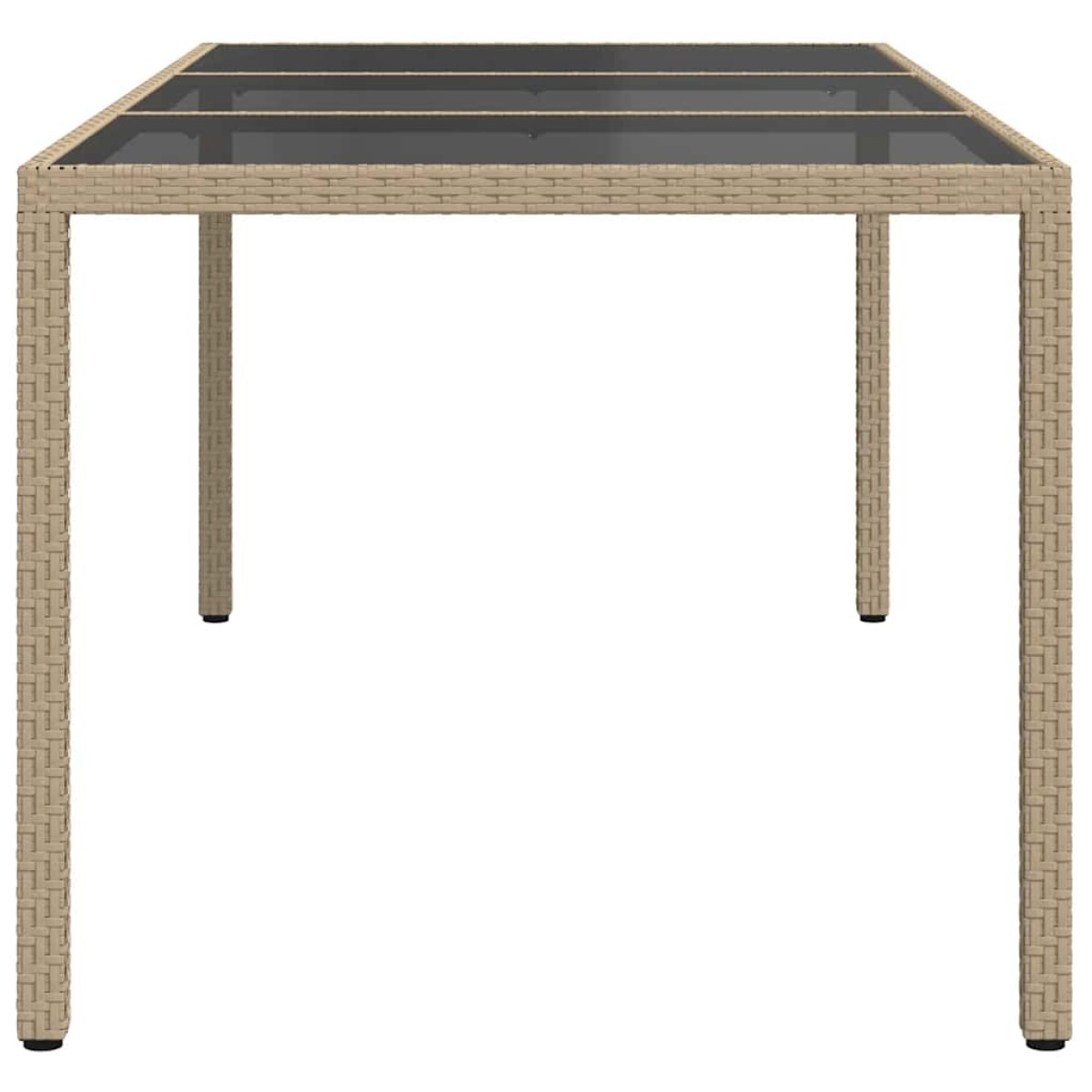 vidaXL Τραπέζι Κήπου Μπεζ 190x90x75 εκ. Ψημένο Γυαλί/Συνθετικό Ρατάν