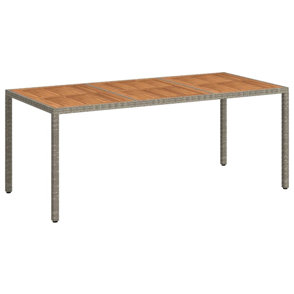 vidaXL Τραπέζι Κήπου Γκρι 190x90x75 εκ. Συνθετικό Ρατάν / Ξύλο Ακακίας