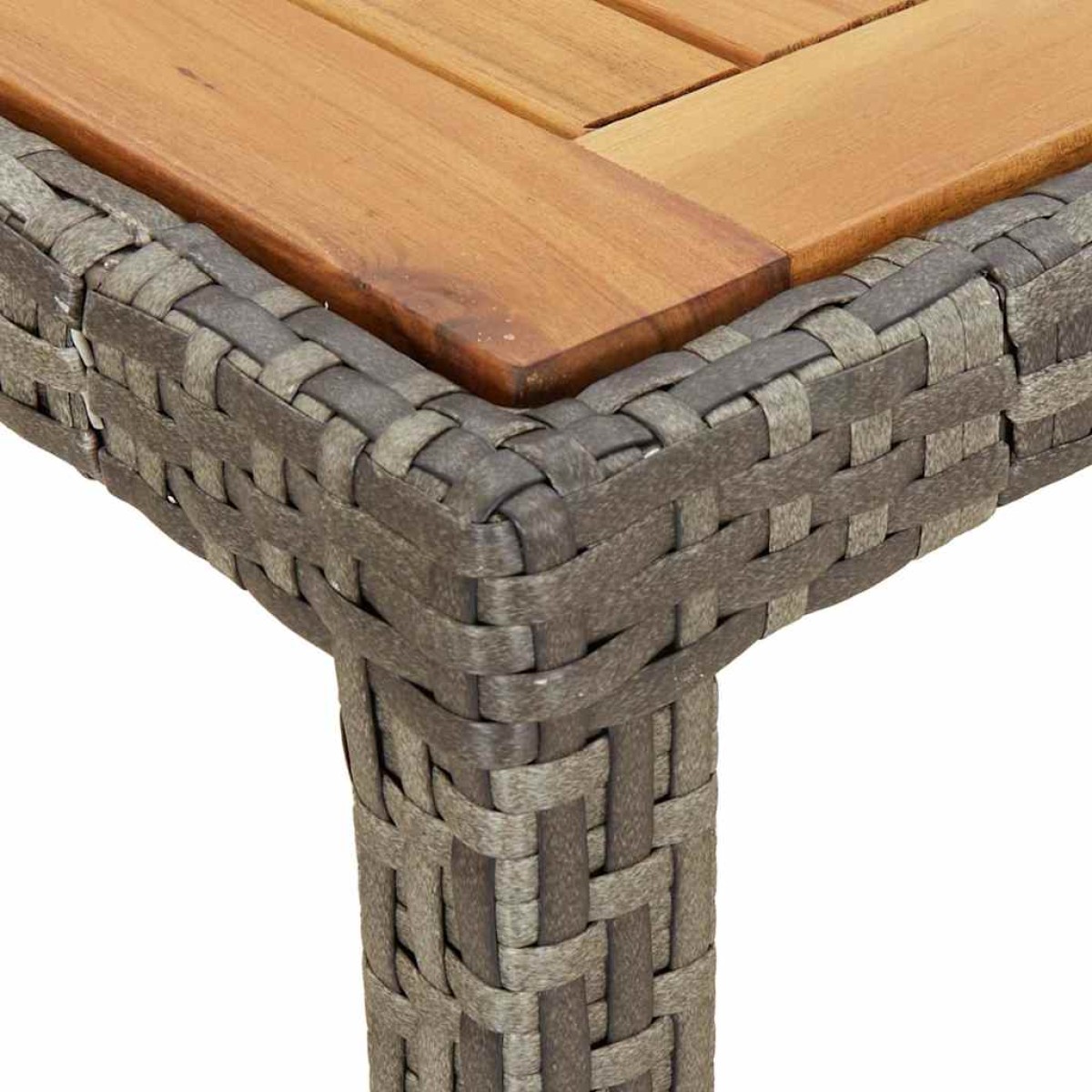 vidaXL Τραπέζι Κήπου Γκρι 190x90x75 εκ. Συνθετικό Ρατάν / Ξύλο Ακακίας