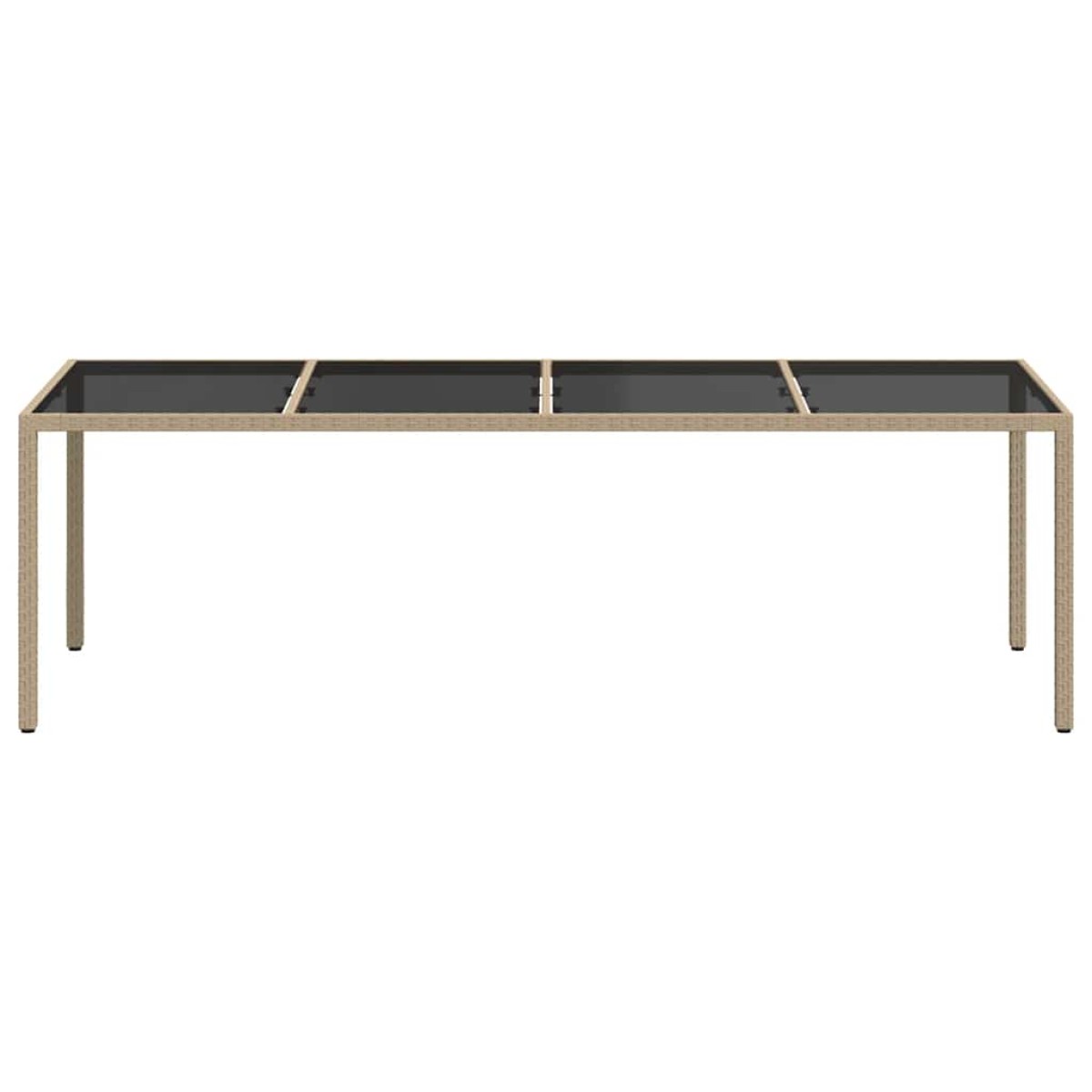 vidaXL Τραπέζι Κήπου Μπεζ 250x100x75 εκ. Ψημένο Γυαλί/Συνθετικό Ρατάν