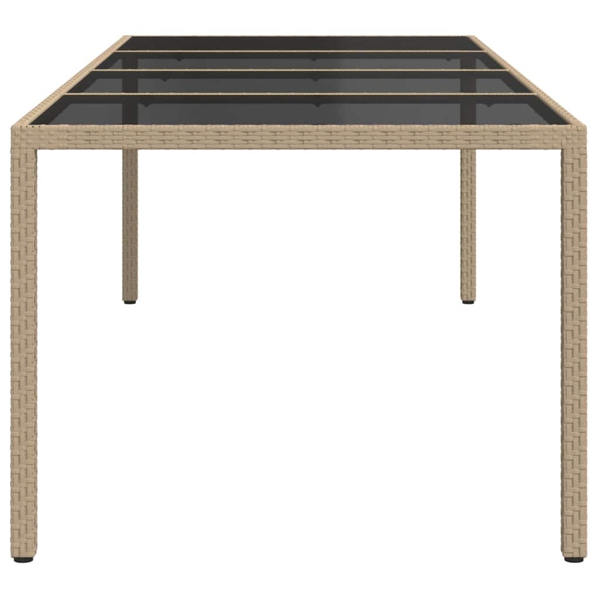vidaXL Τραπέζι Κήπου Μπεζ 250x100x75 εκ. Ψημένο Γυαλί/Συνθετικό Ρατάν