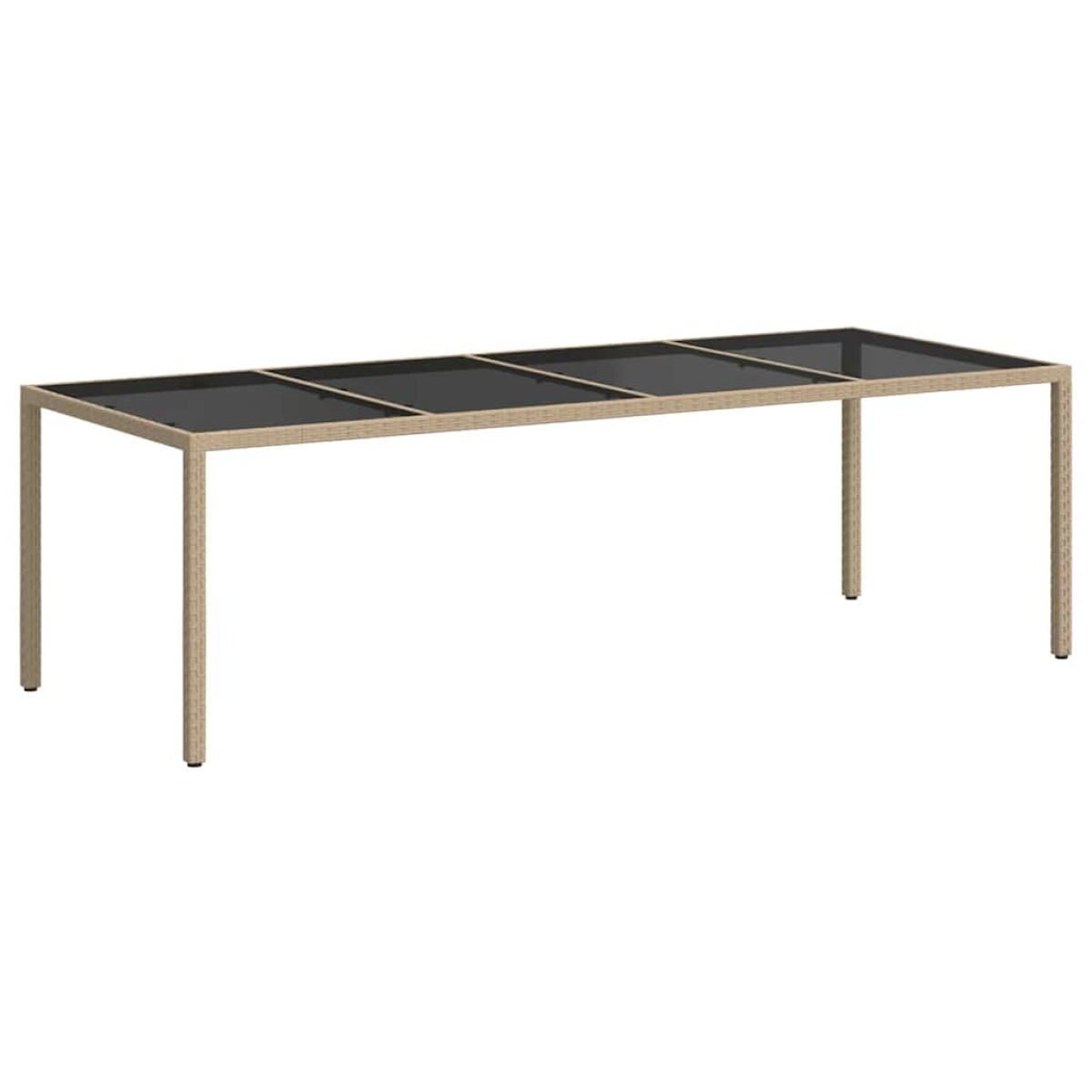vidaXL Τραπέζι Κήπου Μπεζ 250x100x75 εκ. Ψημένο Γυαλί/Συνθετικό Ρατάν