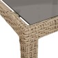 vidaXL Τραπέζι Κήπου Μπεζ 250x100x75 εκ. Ψημένο Γυαλί/Συνθετικό Ρατάν