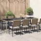 vidaXL Τραπέζι Κήπου Μπεζ 250x100x75 εκ. Ψημένο Γυαλί/Συνθετικό Ρατάν